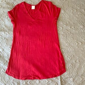 Soma, short sleeve red pajama shirt.